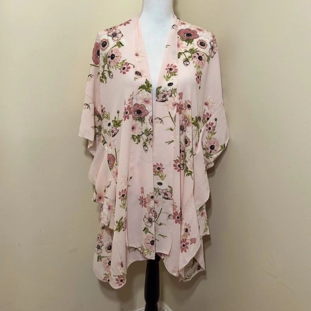 Jack & Missy Floral Kimono in Pink One Size
